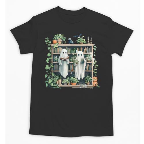 Ghost Plant Library Halloween Reading Books Teacher Vintage Unisex T-Shirt - teacherstshirts.com AU