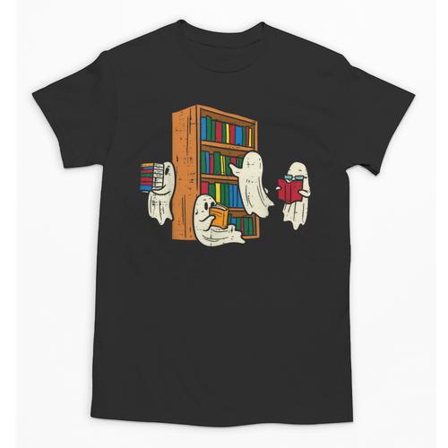 Ghosts Reading Books Teacher Halloween Librarian Boooks Unisex T-Shirt - teacherstshirts.com UK