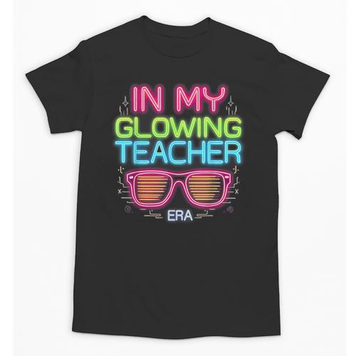 In My Glowing Teacher Era Groovy Colorful Bright Unisex T-Shirt - teacherstshirts.com CA