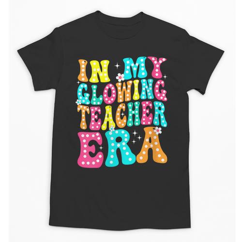 In My Glowing Teacher Era Groovy Colorful Bright Unisex T-Shirt - teacherstshirts.com AU