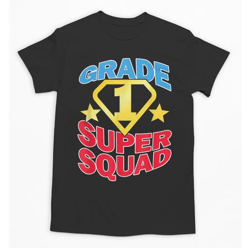 Grade 1 Super Squad Superhero Teacher Team Unisex T-Shirt - teacherstshirts.com