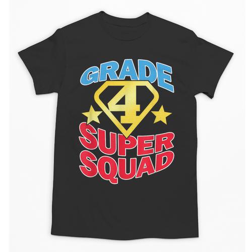 Grade 4 Super Squad Superhero Teacher Team Unisex T-Shirt - teacherstshirts.com