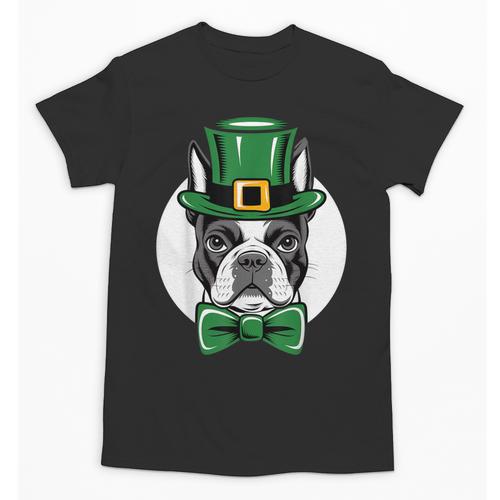 Green Boston Terrier Shamrock St Patricks Day Boston Terrier Unisex T-Shirt - Bostonterriersmerch.com