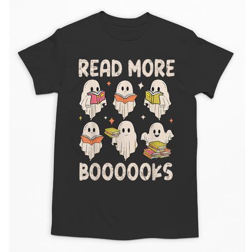 Groovy Halloween Ghost Read More Boooooks Librarian Teacher For Men Women Kids Unisex T-Shirt - teacherstshirts.com