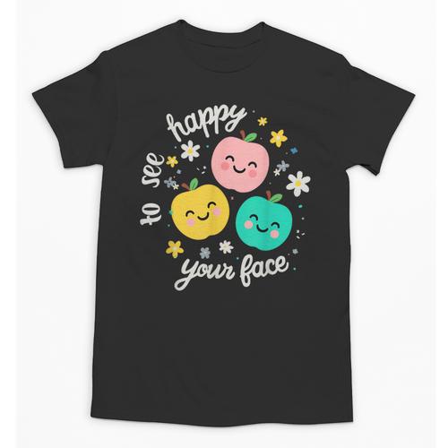 Groovy Happy To See Your Face Teacher School Appreciation Unisex T-Shirt - teacherstshirts.com AU