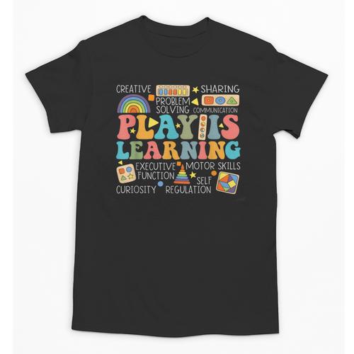 Groovy Play Is Learning Kindergarten Teacher Appreciation Unisex T-Shirt - teacherstshirts.com AU