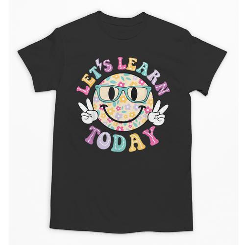 Groovy Retro Lets Learn Today Teacher Student Back To School Unisex T-Shirt - teacherstshirts.com CA