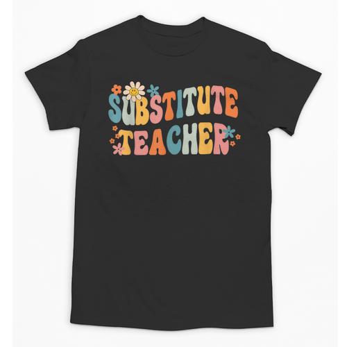 Groovy Substitute Teacher Retro Teacher Back To School Unisex T-Shirt - teacherstshirts.com