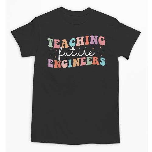 Groovy Teaching Future Engineers Teacher Engineering School Men Women Unisex T-Shirt - teacherstshirts.com DE