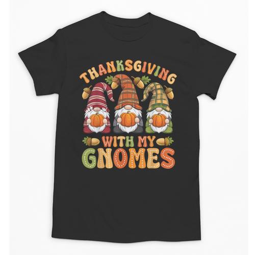 Groovy Thanksgiving With My Gnomie Women Teacher Fall Gnome Unisex T-Shirt - teacherstshirts.com