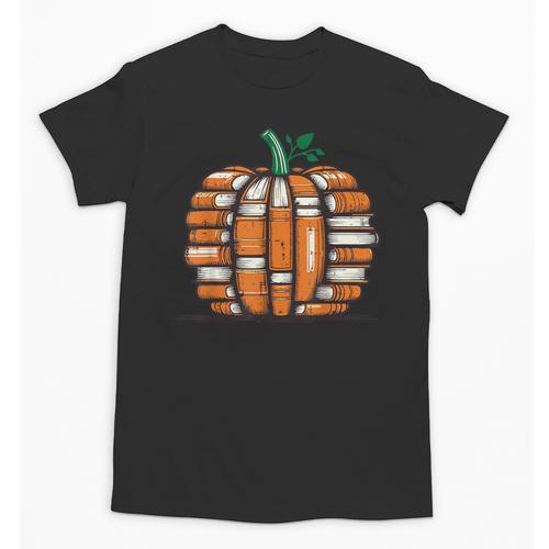 Halloween Books Pumpkin Reading Teacher Fall Men Women Unisex T-Shirt - teacherstshirts.com DE