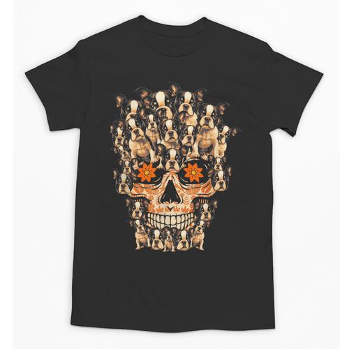 Halloween Costume Skull Boston Terrier Dog Lover For Men Women Kids Unisex T-Shirt - Bostonterriersmerch.com