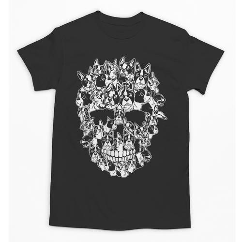 Halloween Costume Skull Boston Terrier Dog Lover Unisex T-Shirt - Bostonterriersmerch.com