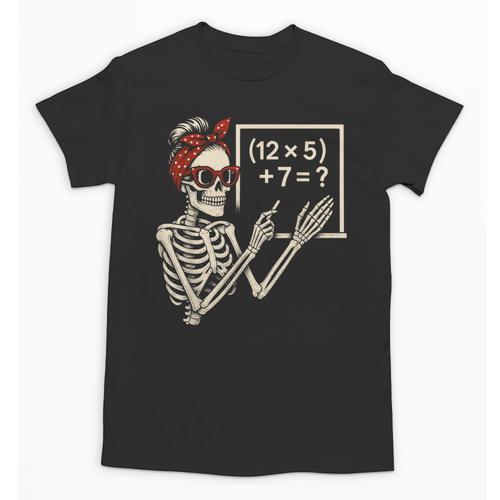 Halloween Math Teacher Skeleton Six Seven Meme Brainrot Unisex T-Shirt - teacherstshirts.com UK