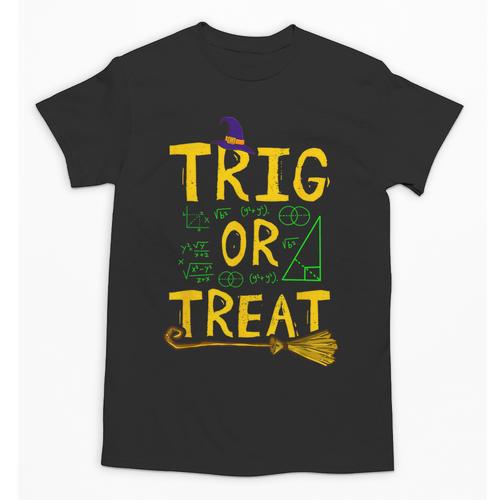 Halloween Math Teacher Trig Or Treat Student School College Unisex T-Shirt - teacherstshirts.com