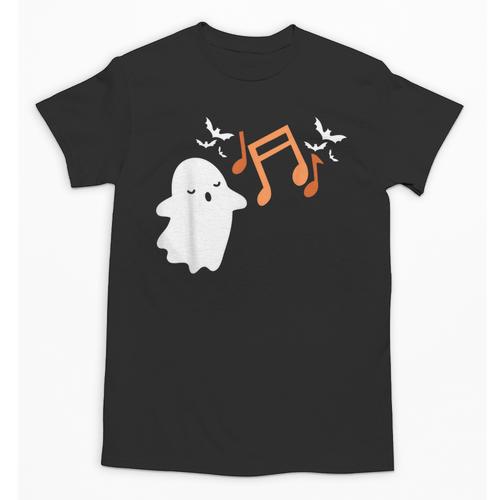 Halloween Music Note Ghost Teacher Fall Musical Instrument Unisex T-Shirt - teacherstshirts.com AU