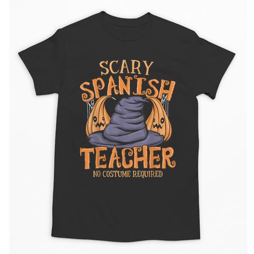 Halloween Scary Spanish Teacher No Costume Required For Men Women Unisex T-Shirt - teacherstshirts.com AU