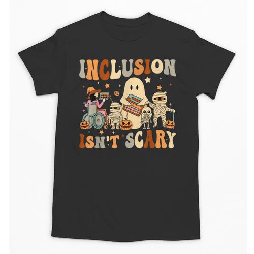 Halloween SLP Sped Teacher Groovy Inclusion Isn't Scary Unisex T-Shirt - teacherstshirts.com UK
