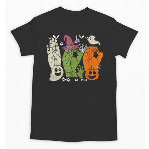 Halloween SPED Teacher Boo In ASL Boo Hands Sign Language Unisex T-Shirt - teacherstshirts.com UK