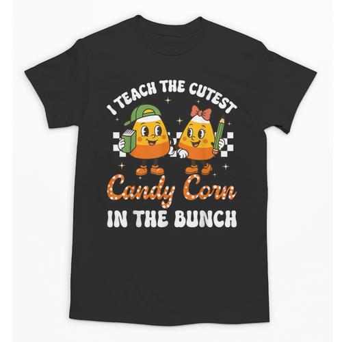 Halloween Teacher Cutest Candy Corn Groovy Spooky Teachers Unisex T-Shirt - teacherstshirts.com DE