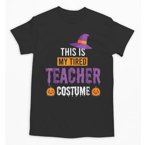 Halloween Teachers This Is My Tired Teacher Costume Unisex T-Shirt - teacherstshirts.com AU
