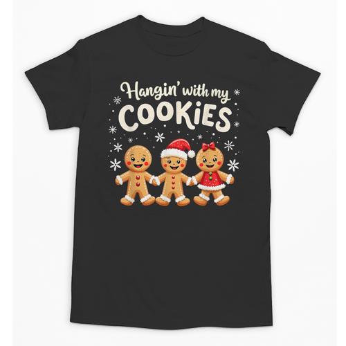 Hangin With My Cookies Gingerbread Christmas Teacher Unisex T-Shirt - teacherstshirts.com DE