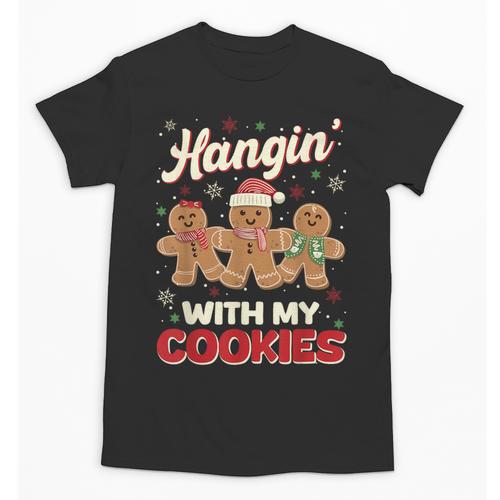 Hangin With My Cookies Gingerbread Man Xmas Teacher Unisex T-Shirt - teacherstshirts.com DE