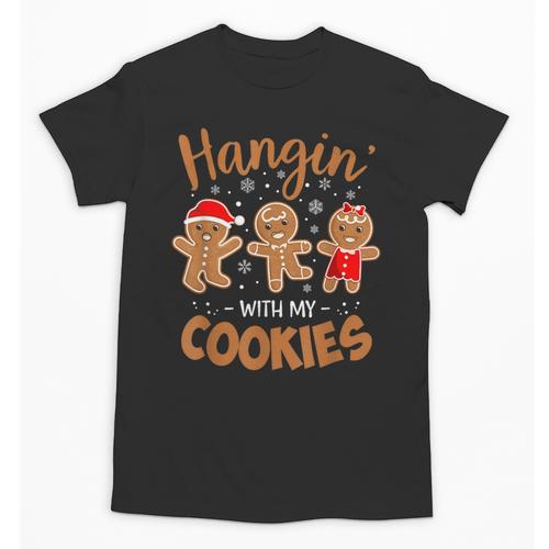 Hangin With My Cookies Gingerbread Women Christmas Teacher Unisex T-Shirt - teacherstshirts.com DE