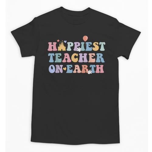 Happiest Teacher On Earth First Day Of School Back To School Unisex T-Shirt - teacherstshirts.com