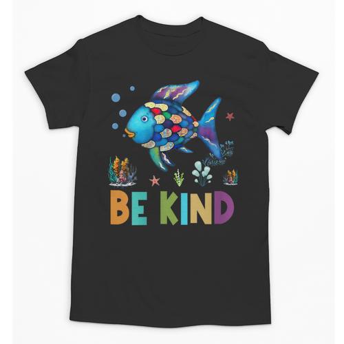 Happy First Day Of School Fish Rainbows Teacher Be Kind Unisex T-Shirt - teacherstshirts.com CA