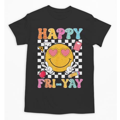 Happy Fri-Yay Groovy Teacher Friday Weekend Fri Yay Unisex T-Shirt - teacherstshirts.com AU