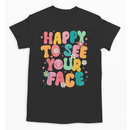 Happy To See Your Face Teacher Disco Ball Back To School Unisex T-Shirt - teacherstshirts.com UK