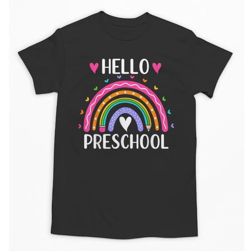 Hello Preschool Teacher Student Girls Rainbow Back To School Unisex T-Shirt - teacherstshirts.com AU