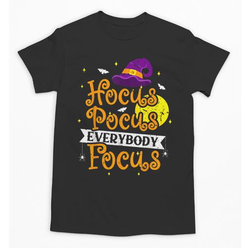 Hocus Pocus Everybody Focus Halloween Teacher Men Women Kids Unisex T-Shirt - teacherstshirts.com DE