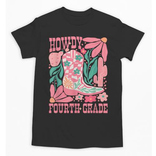 Howdy Fourth Grade Western 4th Grade Teacher Cowboy Cowgirl Unisex T-Shirt - teacherstshirts.com AU