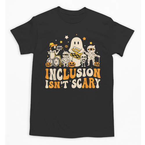 Inclusion Isn't Scary Mummy Boo Ghost Halloween SLP Teacher Unisex T-Shirt - teacherstshirts.com AU