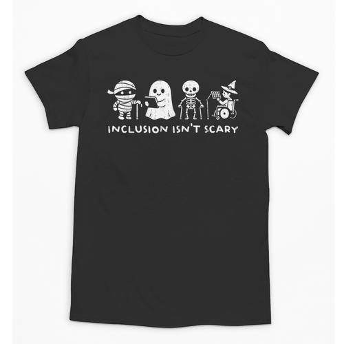 Inclusion Isn't Scary SLP Halloween Ghost Mummy Sped Teacher Unisex T-Shirt - teacherstshirts.com AU
