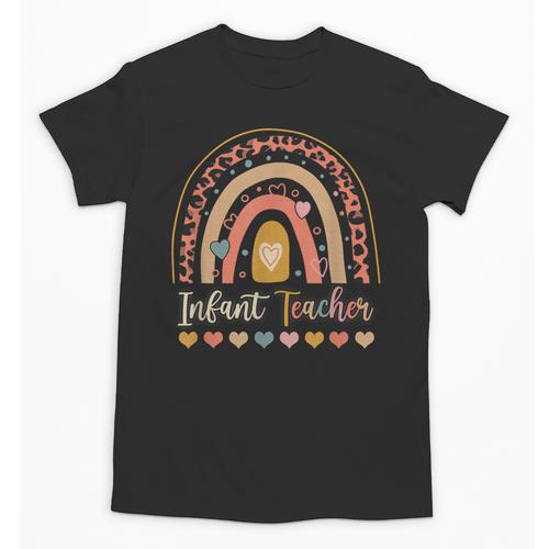 Infant Teacher Leopard Boho Rainbow Appreciation Unisex T-Shirt - teacherstshirts.com CA