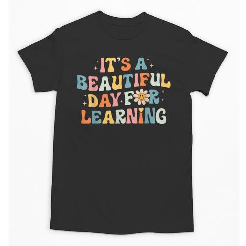 It's Beautiful Day For Learning Retro Teacher Women Men Unisex T-Shirt - teacherstshirts.com CA