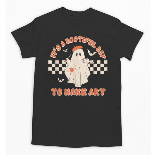 It's A Bootiful Day To Make Art Halloween Art Teacher Unisex T-Shirt - teacherstshirts.com AU