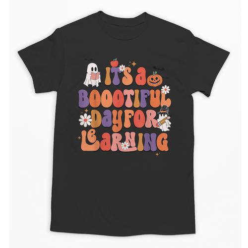 It's A Bootiful Day For Learning Cute Teacher Halloween Unisex T-Shirt - teacherstshirts.com