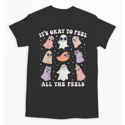 It’s Okay To Feel All The Feels Special Ed Teacher Halloween Unisex T-Shirt - teacherstshirts.com CA