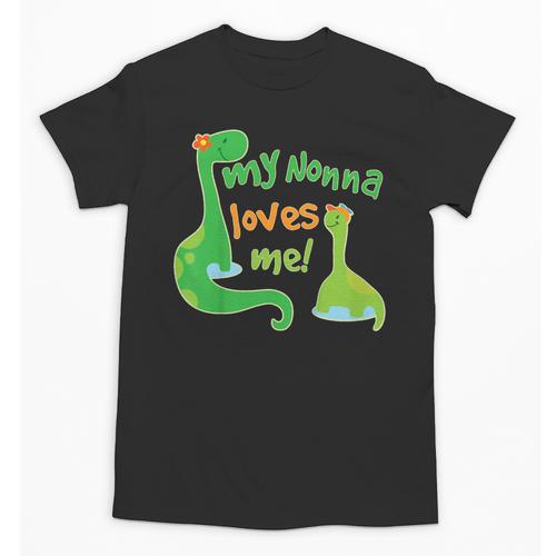 Kids My Nonna Loves Me Dinosaur Grandson Unisex T-Shirt - Bostonterriersmerch.com