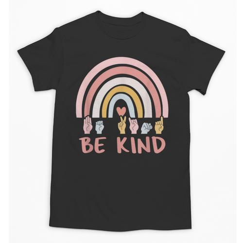 Be Kind ASL Sign Language Deaf SPED Teacher Kids Men Women Unisex T-Shirt - teacherstshirts.com DE