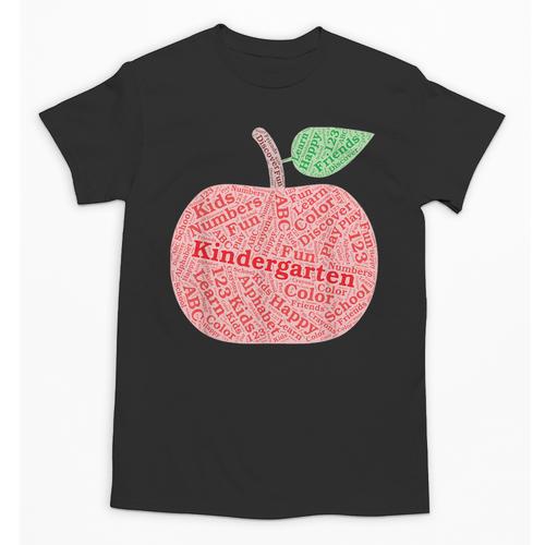 Kindergarten Apple Word Art For Teachers & Students Unisex T-Shirt - teacherstshirts.com AU