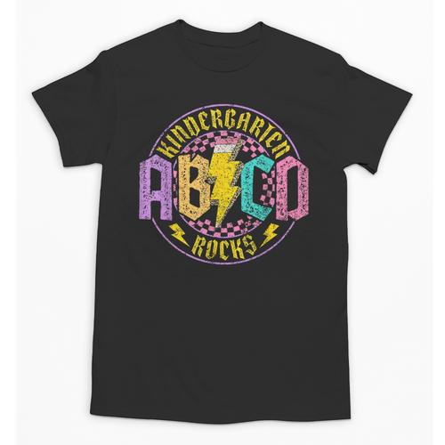 Kindergarten Rocks ABCD Back To School Rock Teacher Unisex T-Shirt - teacherstshirts.com AU