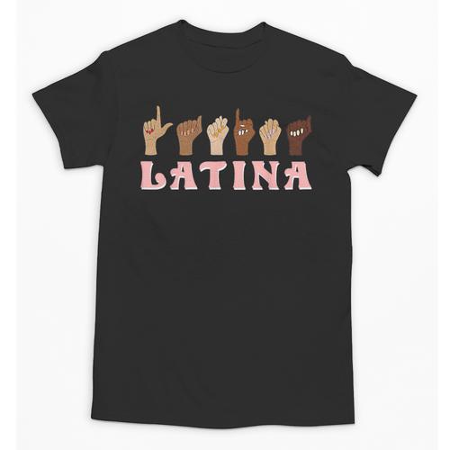 Latina ASL American Sign Language Latina Power ASL Teacher Unisex T-Shirt - teacherstshirts.com AU