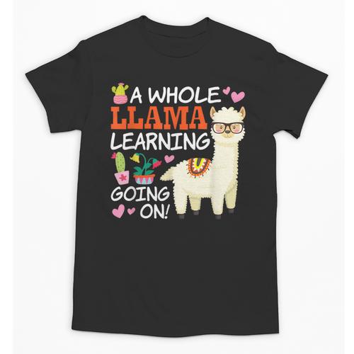 Llama Learning T Shirt Teachers Students Alpaca Lovers Unisex T-Shirt - teacherstshirts.com