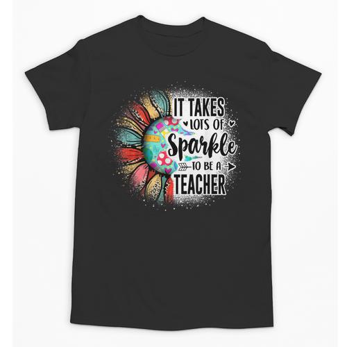 It Take Lots Of Sparkle To Be A Teacher With Sunflower Unisex T-Shirt - teacherstshirts.com