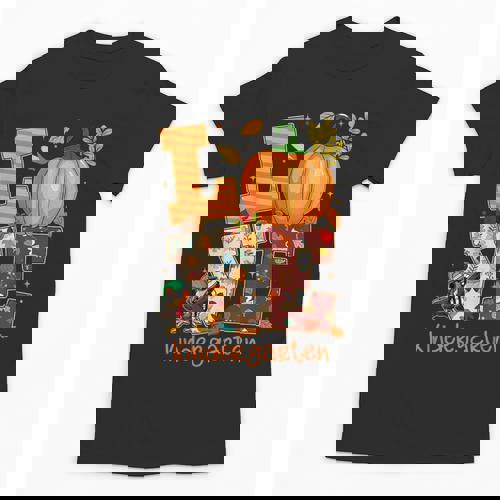 Love Kindergarten Teacher Turkey Thanksgiving Autumn Fall Unisex T-Shirt - teacherstshirts.com